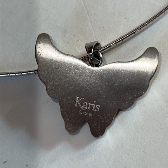 Karis Stainless Steel Butterfly Necklace - Picture 7 of 11